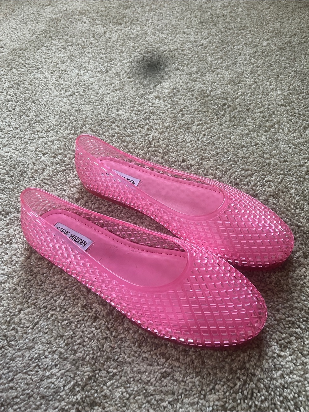 Steve Madden Pink Jelly Slip-On Ballet Flats
